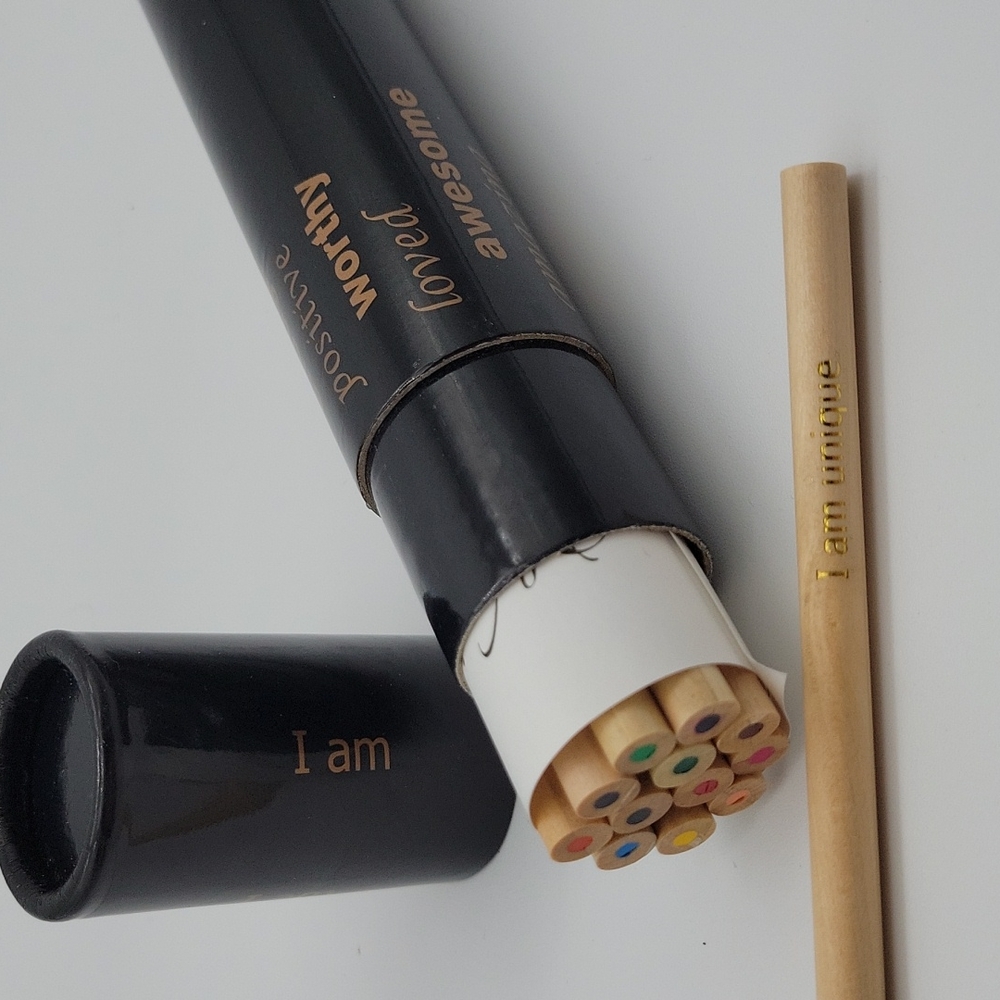 Empowerment Pencils ✏️  a set of 12 pencil crayons with affirmations.